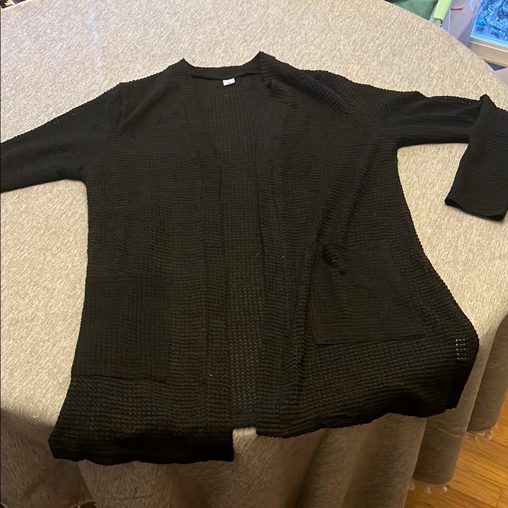 Classic Black Knit Cardigan Sweater